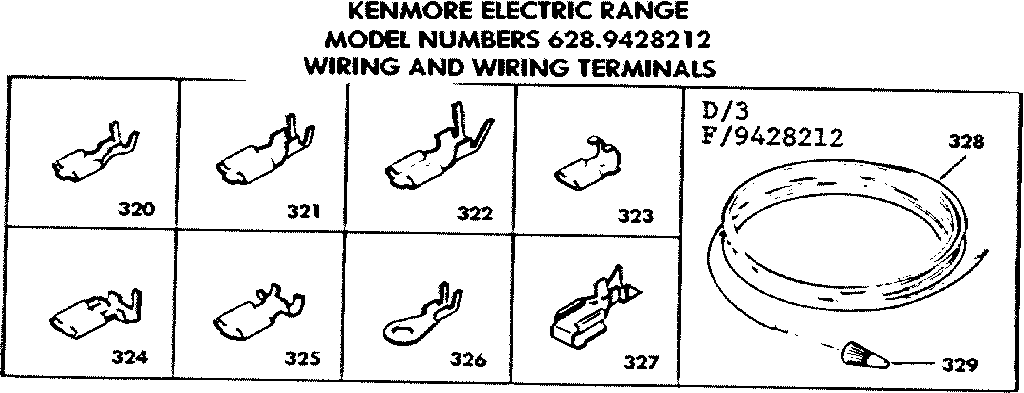 Kenmore 6289428212 wiring and wiring terminals diagram