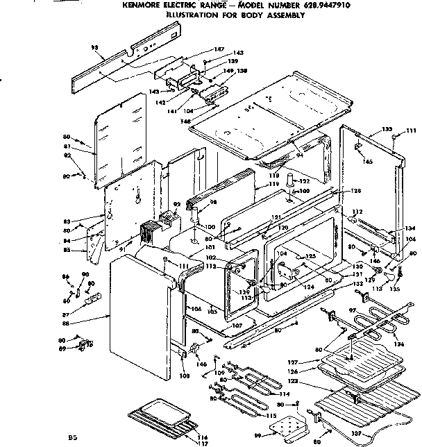 Kenmore 6289447910 body assembly diagram