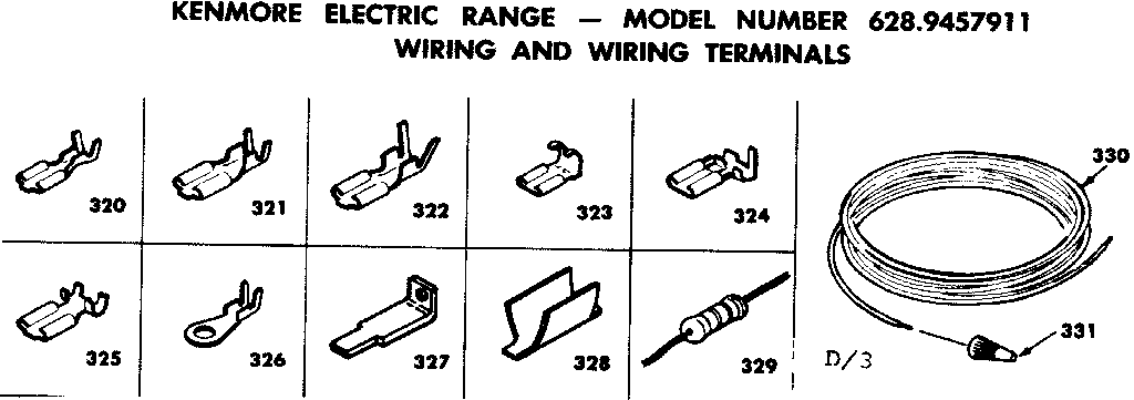 Kenmore 6289457911 wiring and wiring terminals diagram