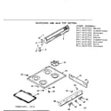 Kenmore 6476037362 backguard and main top section diagram