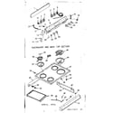 Kenmore 6476227442 backguard & main top section diagram