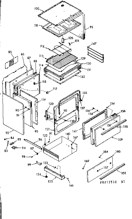 Kenmore 9116327510 body section diagram