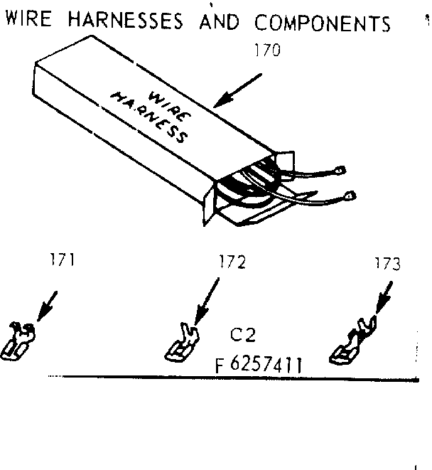 Kenmore 6476257421 wire harnesses & components diagram