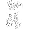 Kenmore 6476357461 backguard & main top section diagram