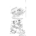Kenmore 6476367442 backguard and main top section diagram