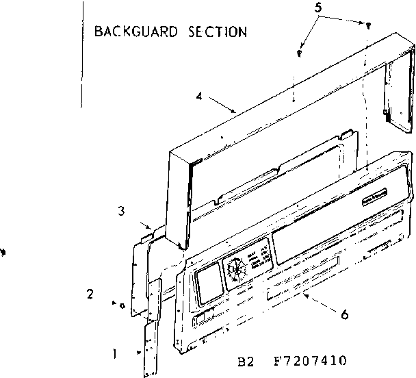 Kenmore 9117207410 backguard section diagram