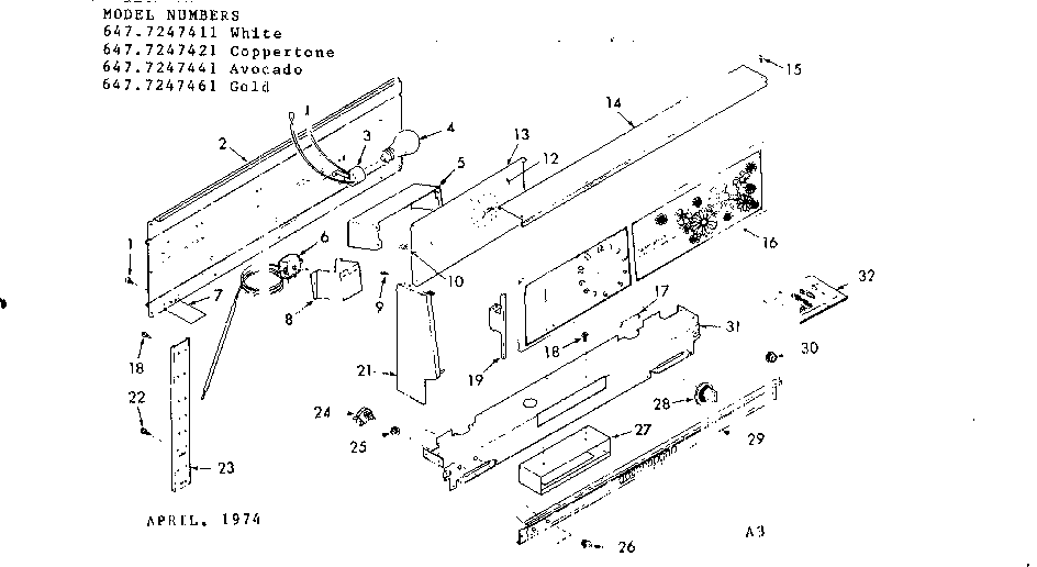 Kenmore 6477247421 backguard section diagram