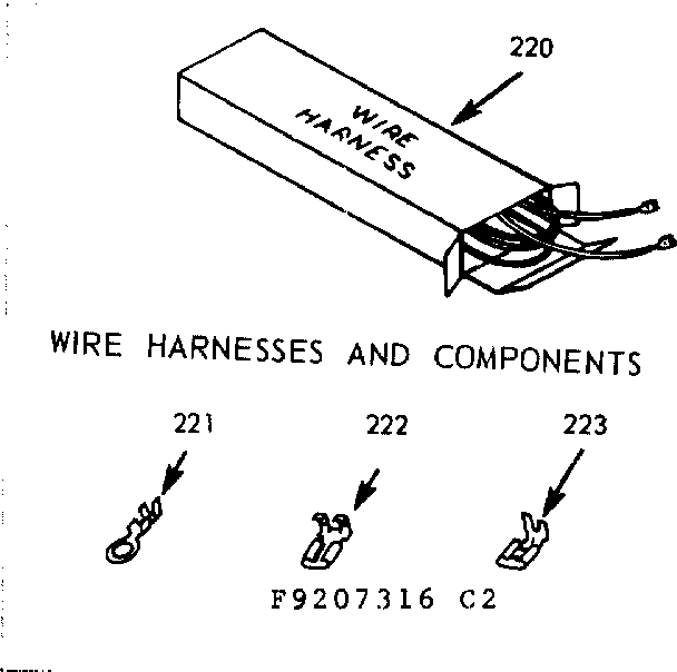 Kenmore 9119207317 wire harnesses and components diagram