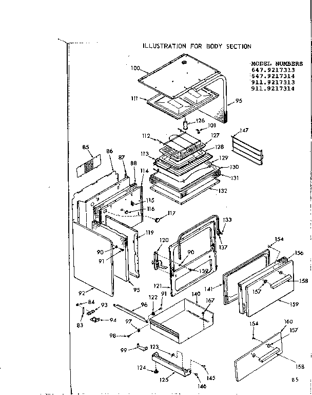Kenmore 9119217314 body section diagram