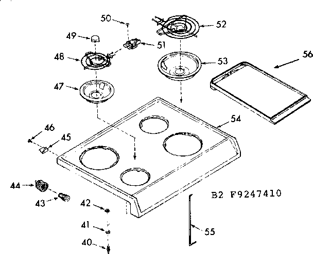 Kenmore 6479257410 main top section diagram