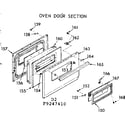 Kenmore 6479247420 oven door section diagram