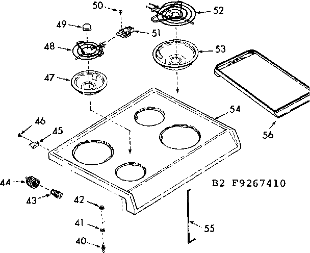 Kenmore 9119277410 main top section diagram
