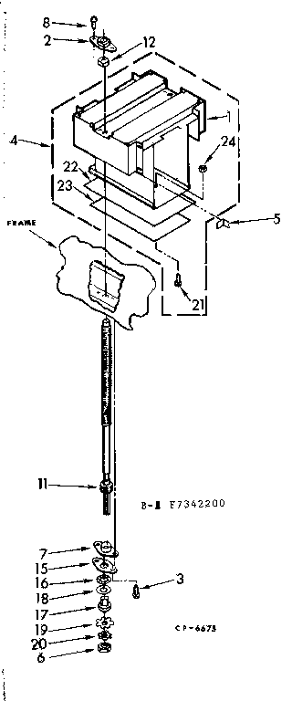 Kenmore 6657342200 power screw & ram asm diagram