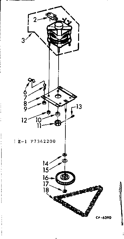Kenmore 6657342200 motor and drive assembly diagram