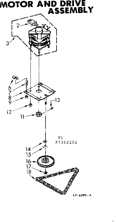 Kenmore 6657342202 motor and drive assembly diagram