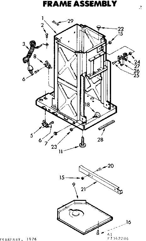 Kenmore 6657342204 frame assembly diagram