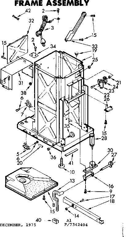 Kenmore 6657342404 frame assembly diagram