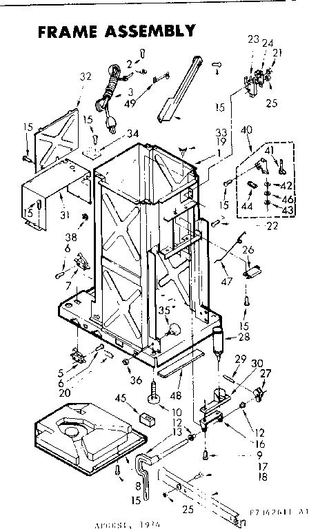 Kenmore 6657342611 frame asm diagram