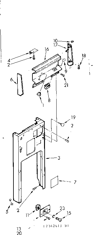Kenmore 6657342611 panel and control asm diagram