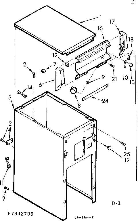 Kenmore 6657342703 cabinet and control asm diagram