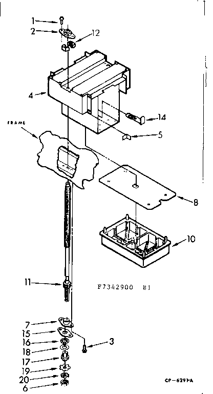 Kenmore 6657342990 power screw and ram assembly diagram