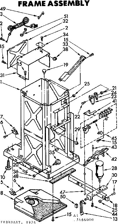 Kenmore 6657466000 frame assembly diagram