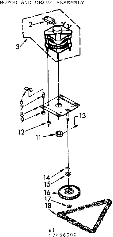 Kenmore 6657466000 motor and drive asm diagram