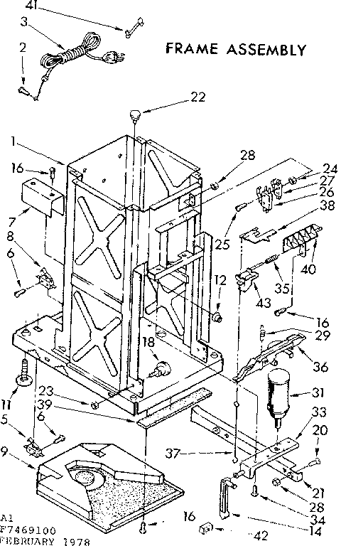Kenmore 6657469100 frame assembly diagram