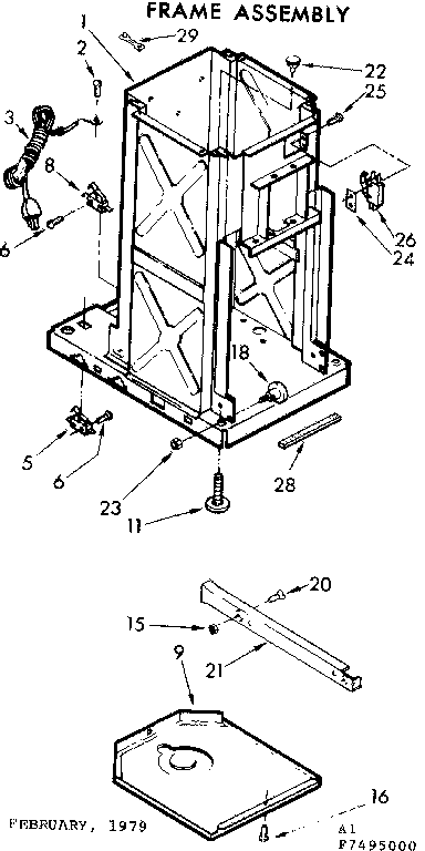 Kenmore 6657495000 frame assembly diagram