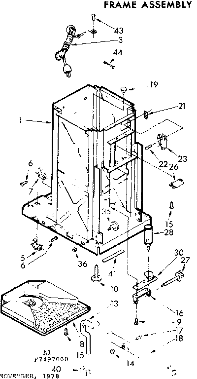 Kenmore 6657497000 frame assembly diagram
