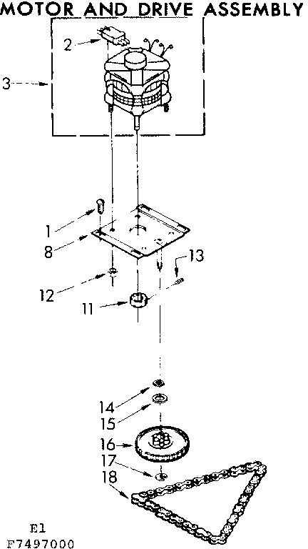 Kenmore 6657497000 motor and drive assembly diagram