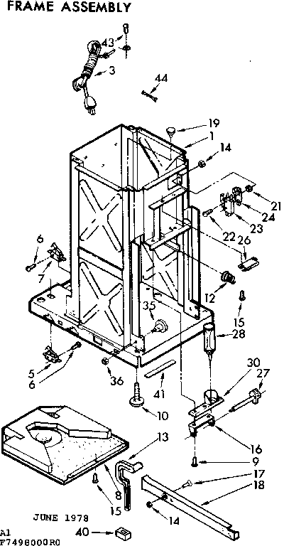 Kenmore 6657498000RO frame assembly diagram