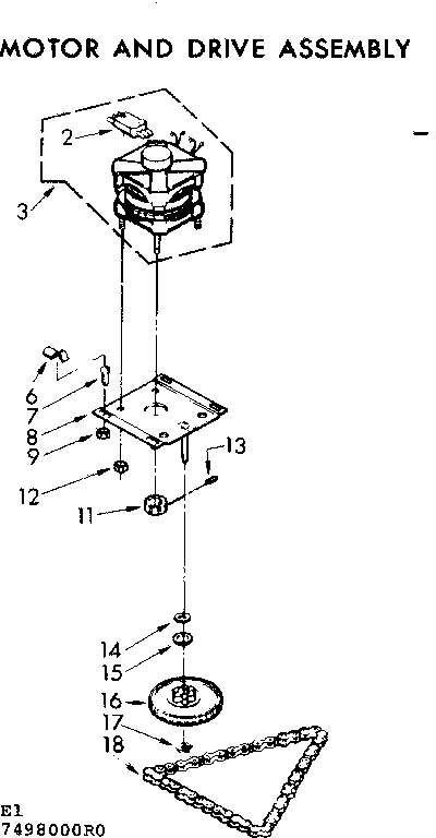 Kenmore 6657498000RO motor and drive assembly diagram
