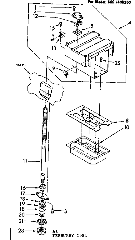 Kenmore 6657498200 powerscrew and ram assembly diagram