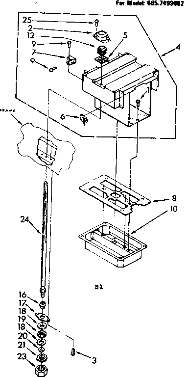 Kenmore 6657499002 power screw and raw assembly diagram