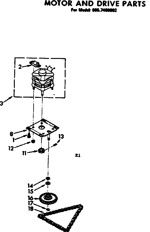 Kenmore 6657499002 motor and drive parts diagram