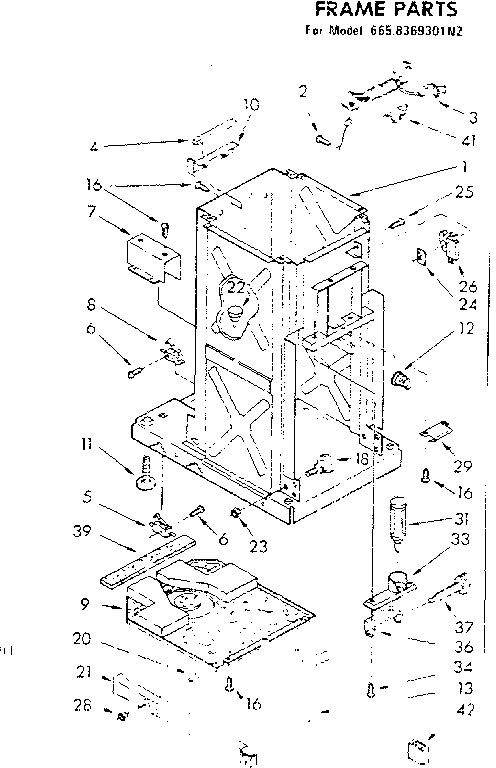 Kenmore 6228369301NZ frame parts diagram