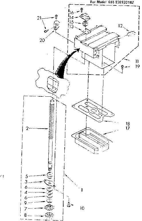 Kenmore 6228369301NZ powerscrew and ram parts diagram