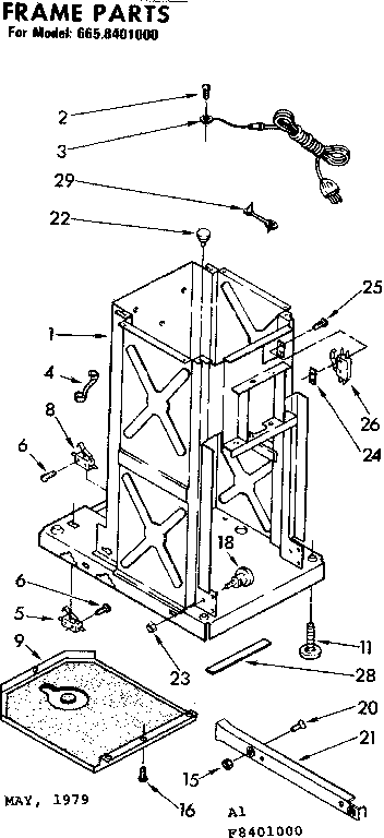 Kenmore 6658401000 frame parts diagram