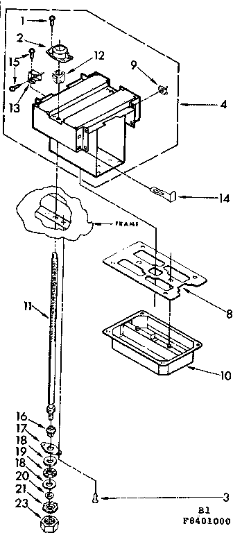 Kenmore 6658401000 power screw and ram assembly diagram
