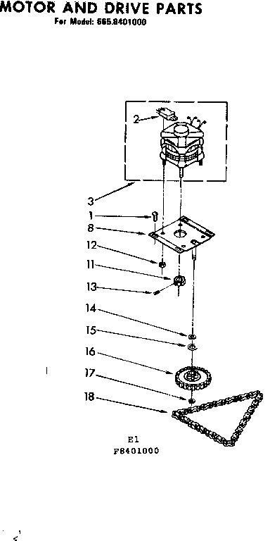 Kenmore 6658401000 motor and drive parts diagram
