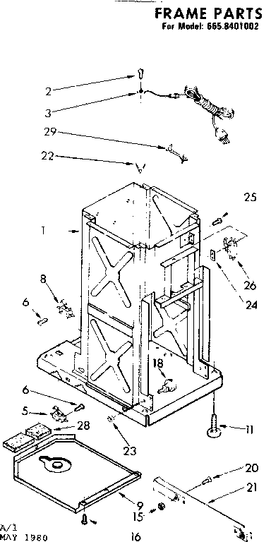 Kenmore 6658401002 frame parts diagram