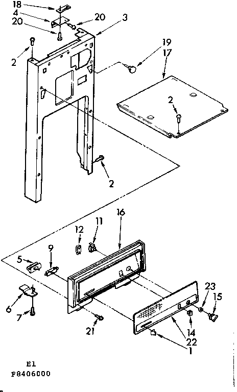 Kenmore 6658406000 panel and control assembly diagram