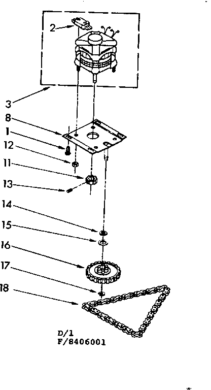 Kenmore 6658406001 motor and drive assembly diagram