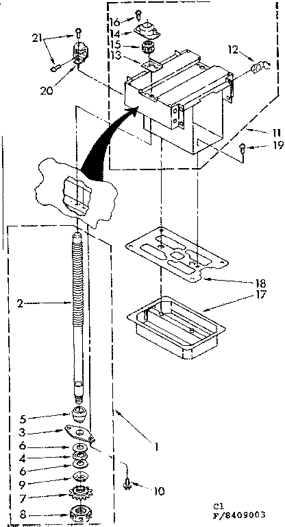 Kenmore 6658409003 power screw and ram parts diagram