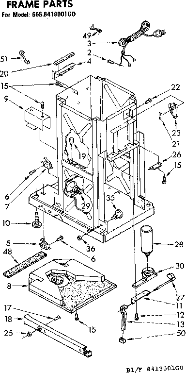 Kenmore 6228419001GO frame parts diagram