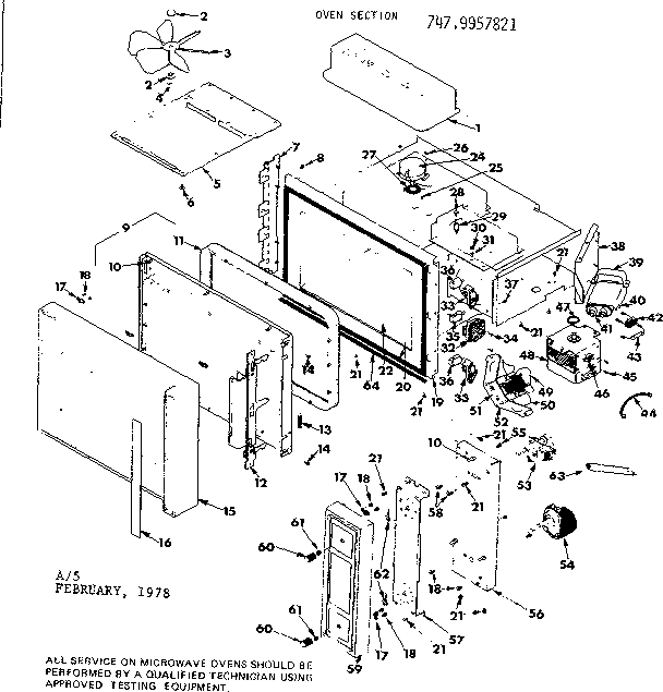 Kenmore 7479957821 oven section diagram