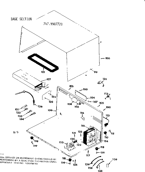 Kenmore 7479987720 base section diagram