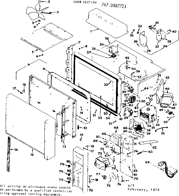 Kenmore 7479987721 oven section diagram