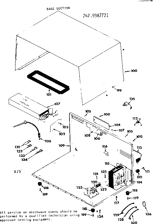 Kenmore 7479987721 base section diagram
